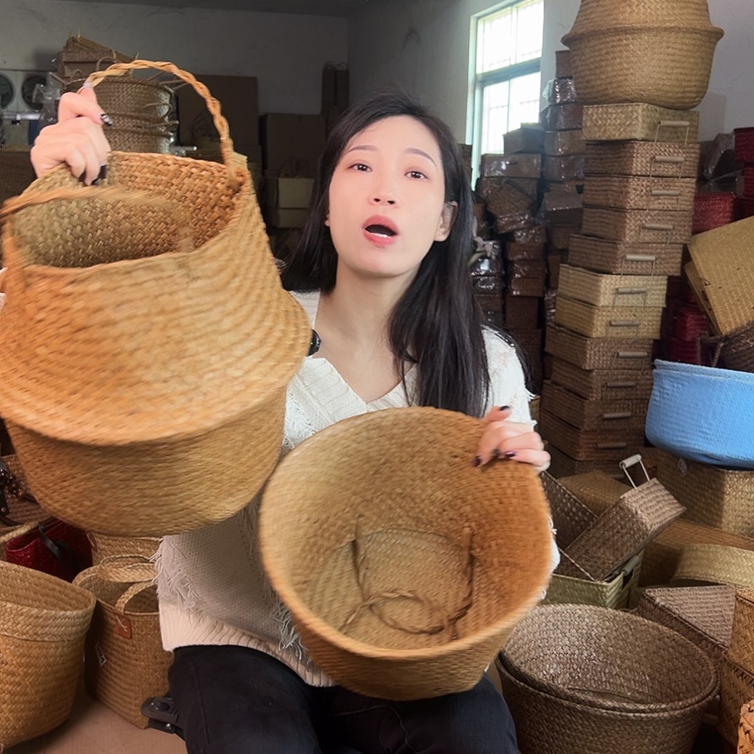 草编草编包/草编收纳盒带瑕疵