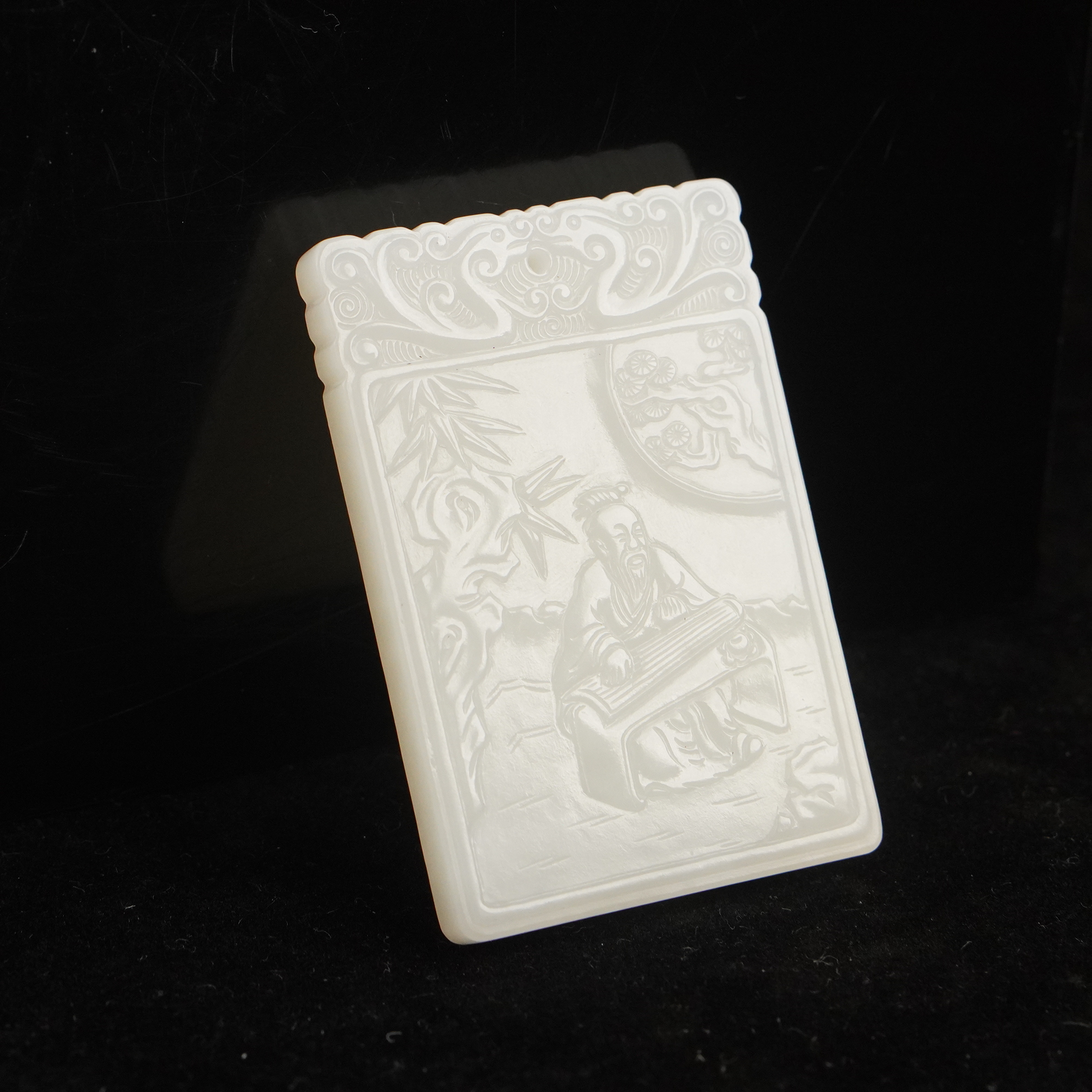 【清】居士诗文牌（重51g）QTY586