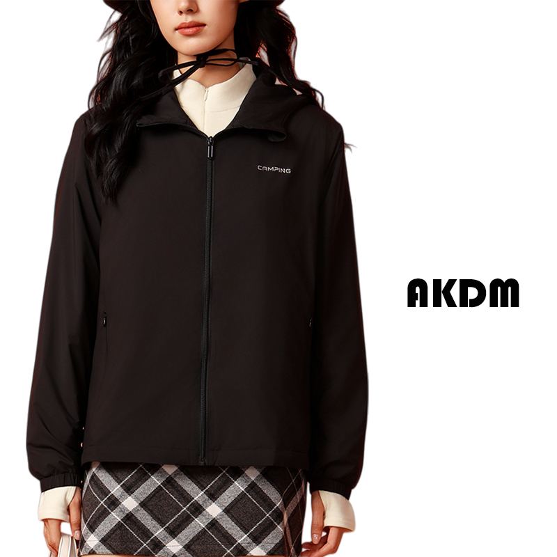 AKDM运动休闲轻羽绒羊毛绒朵锁温女士羽绒服25158