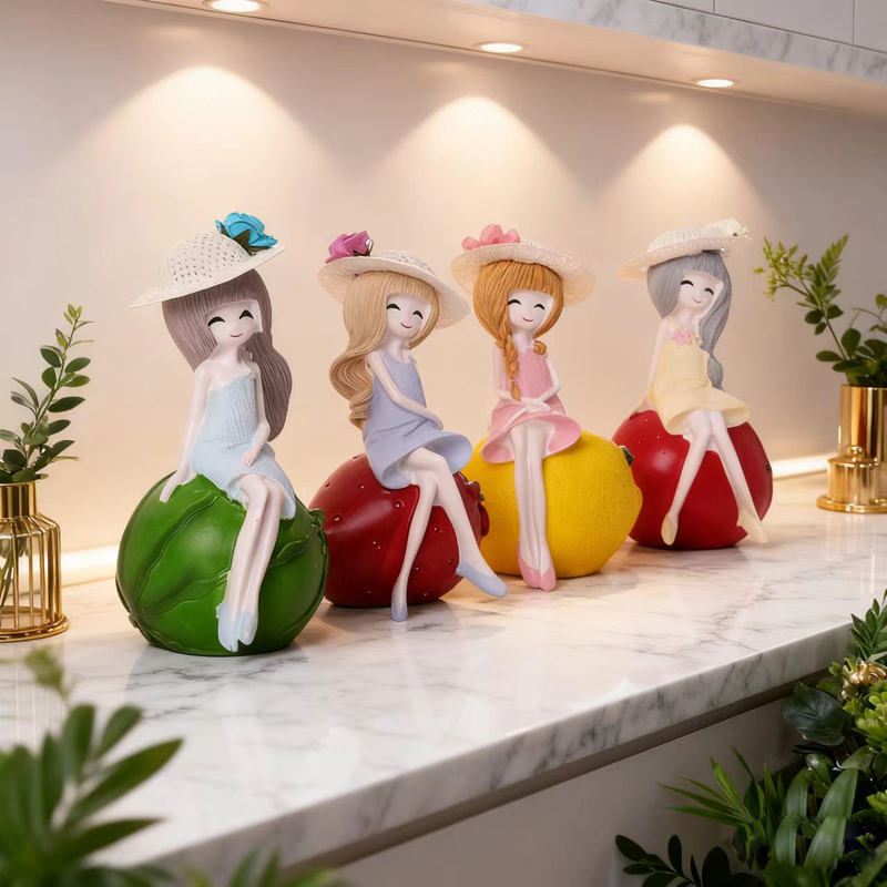 新款水果娃娃田园创意家居装饰品酒柜客厅卧室隔板电视柜摆件摆设