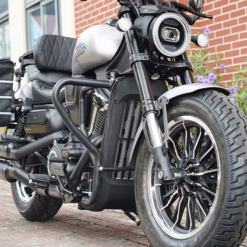 适用于钱江闪600V2防摔杠保险杠改装折叠靠背防水皮包帆布包配件