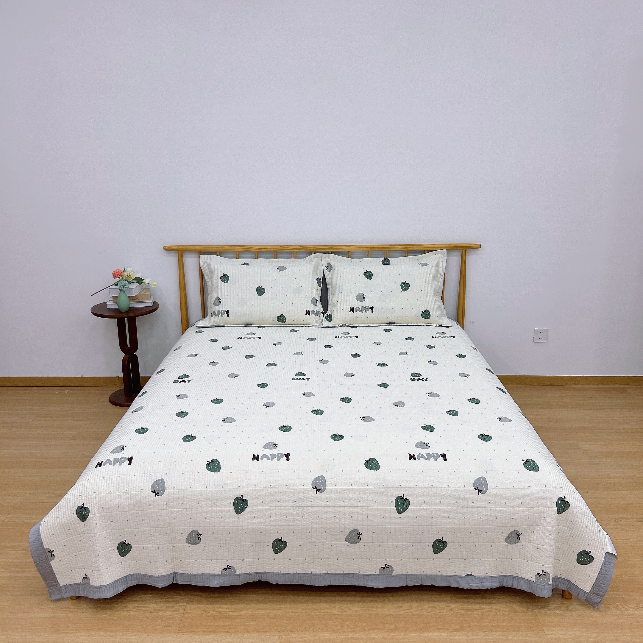 有瑟【快乐草莓】高端AA版天丝床盖 亲肤透气凉感套件