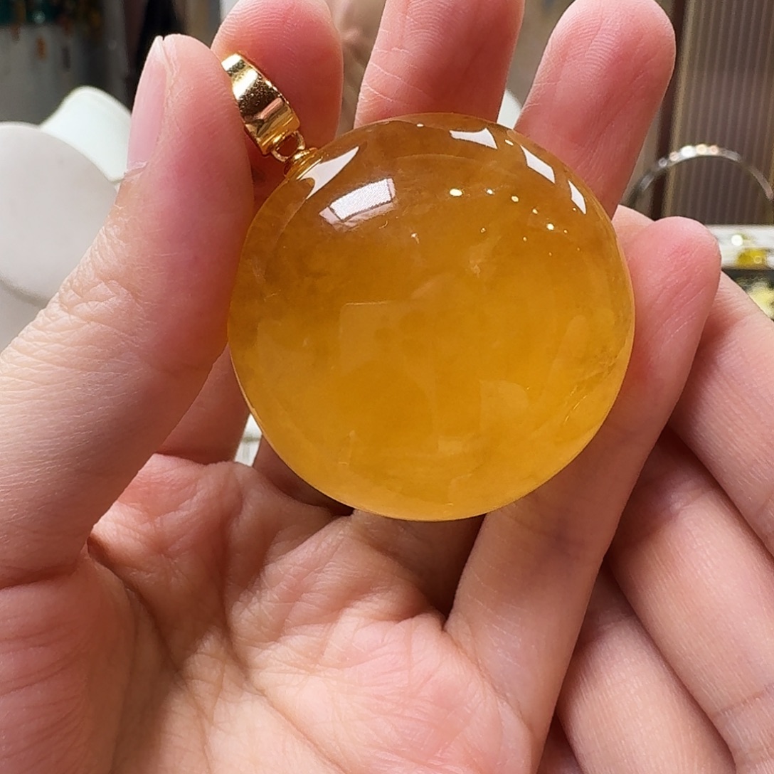 琥珀银S925镶嵌颈饰吊坠