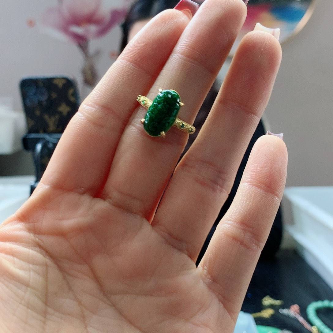 【闪购商品】翡翠戒指银S925镶嵌，