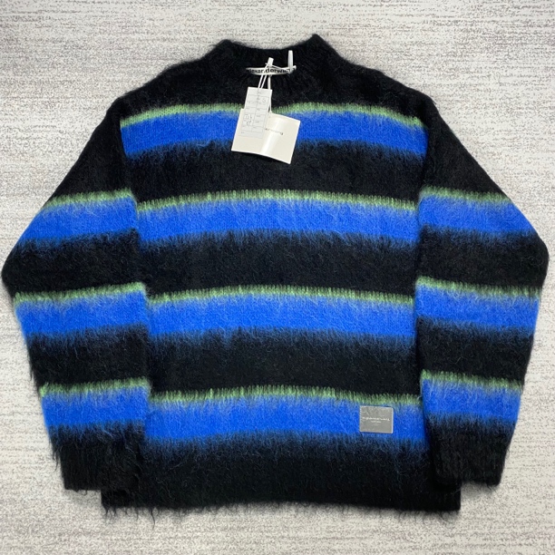 【alexander wang】亚历山大王 金属logo拼色羊毛马海毛毛衣 S 全新