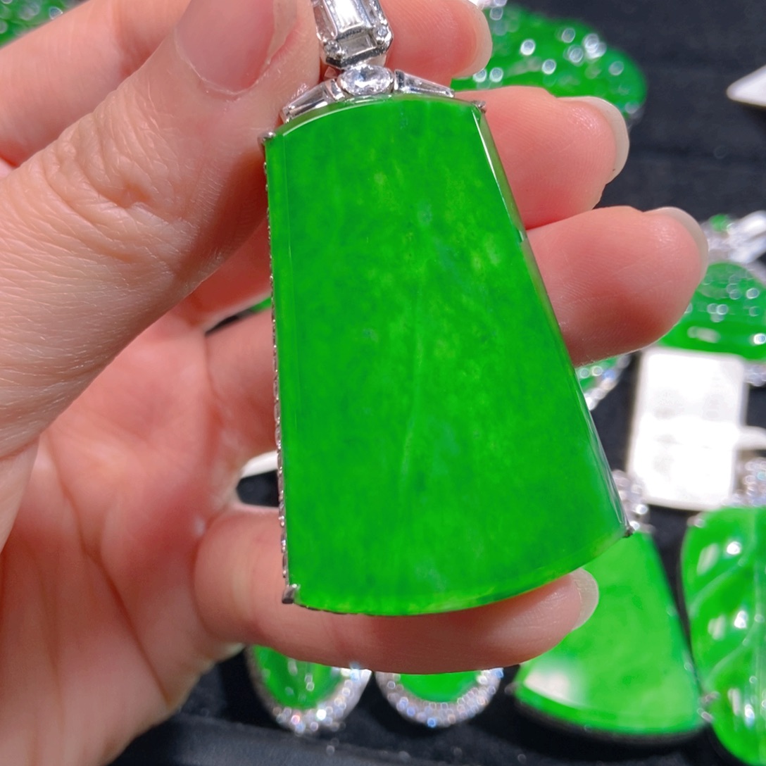 翡翠吊坠(不含链)银S925镶嵌