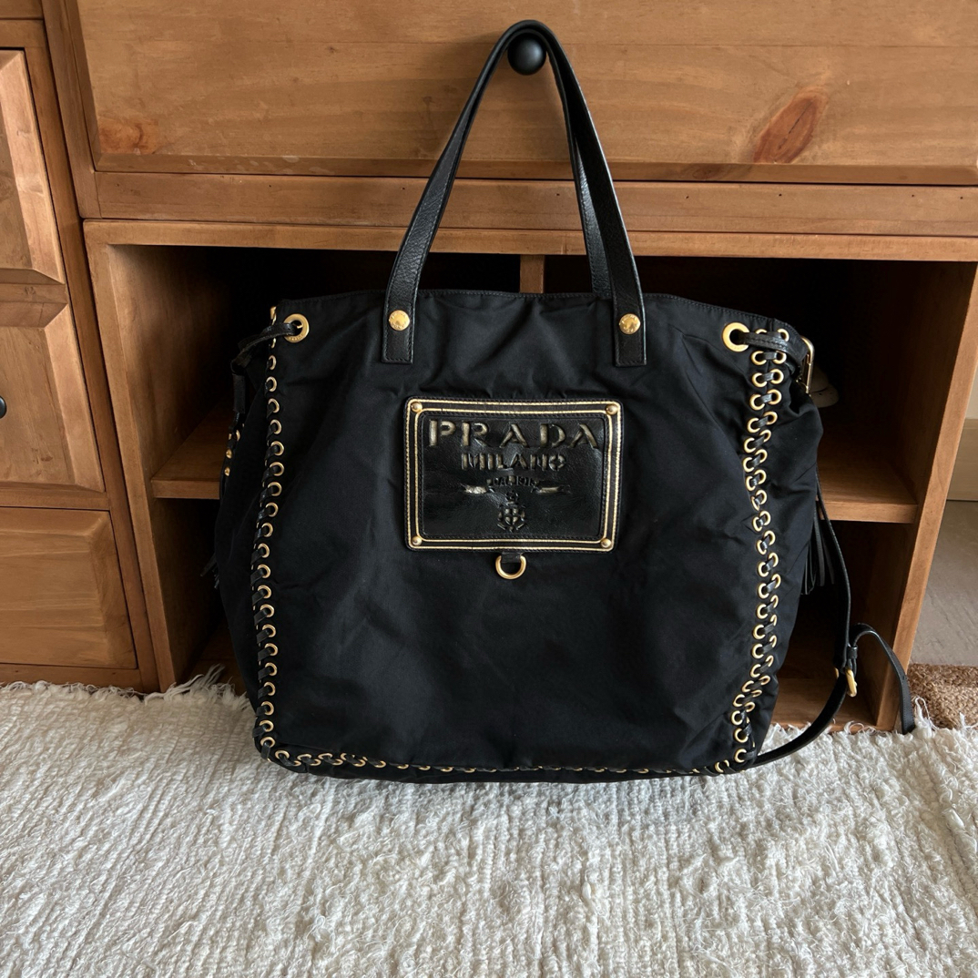 95新 Prada/普拉达 绑带托特包 QX-16626902