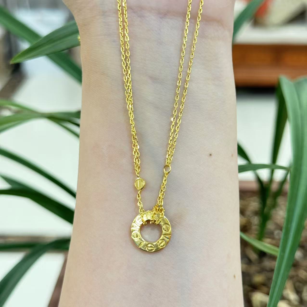 小飞专属Q【love圆饼套链】足金999精工5G套链43cm