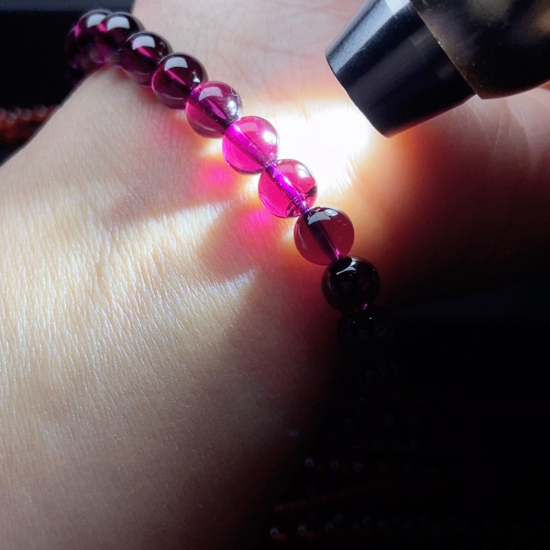 未镶嵌手链石榴石7冷紫