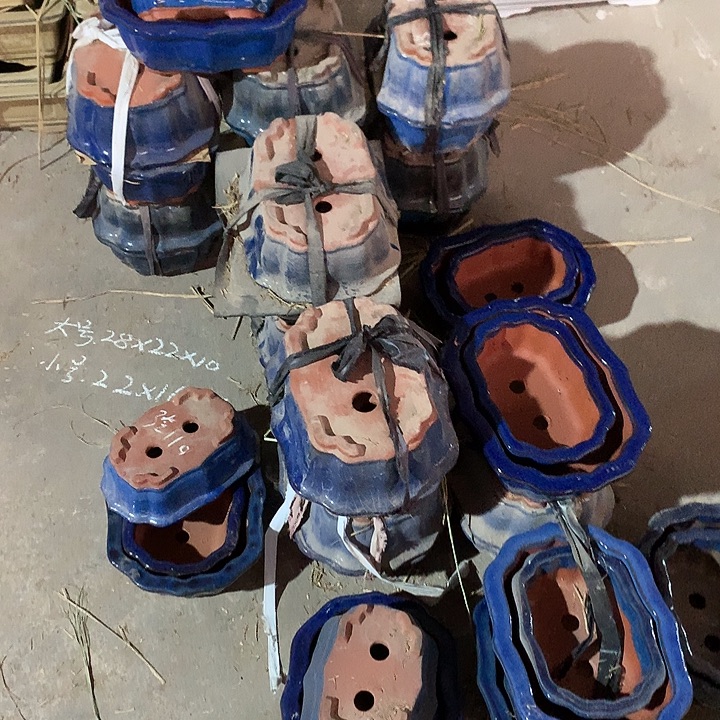 紫砂花盆   紫砂微瑕处理莲花