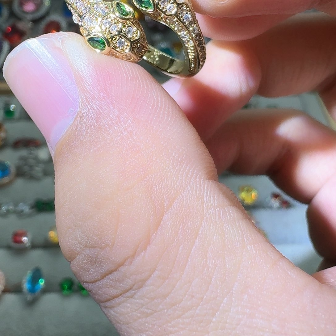 绿水晶戒指银S925镶嵌