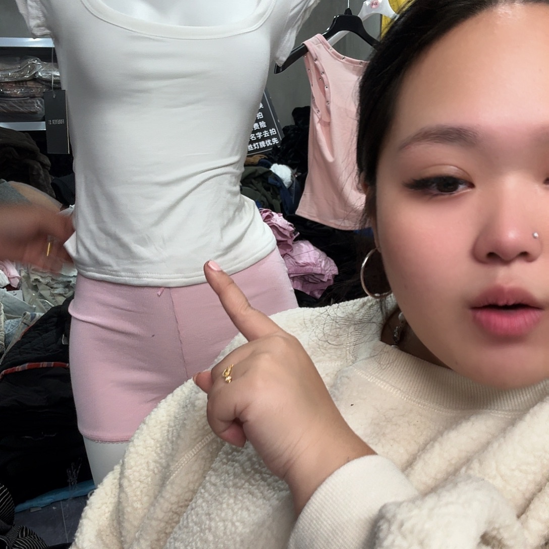 白色双层方领收腰短袖