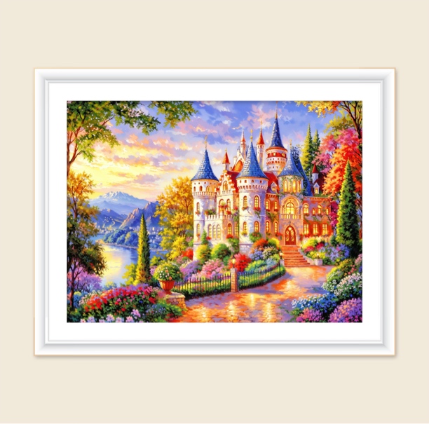 新疆长绒棉*莫奈庄园70*90大格十字绣（精准印花）