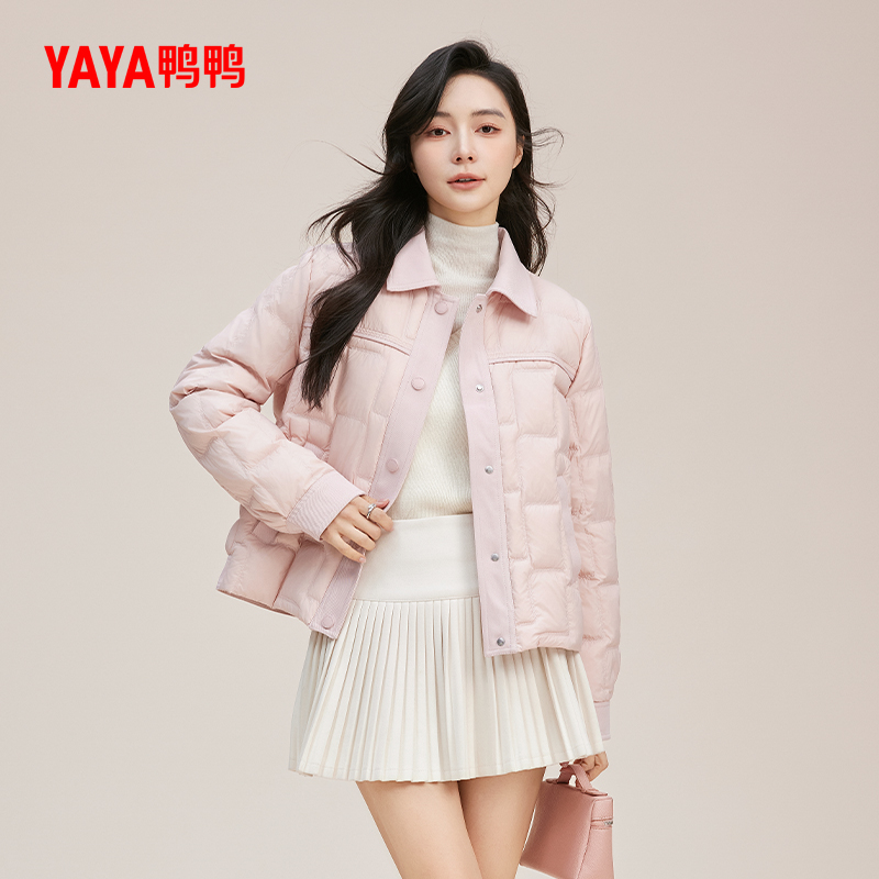 YAYA/鸭鸭女短款秋冬时尚温柔简约百搭保暖外套YE5B600255L