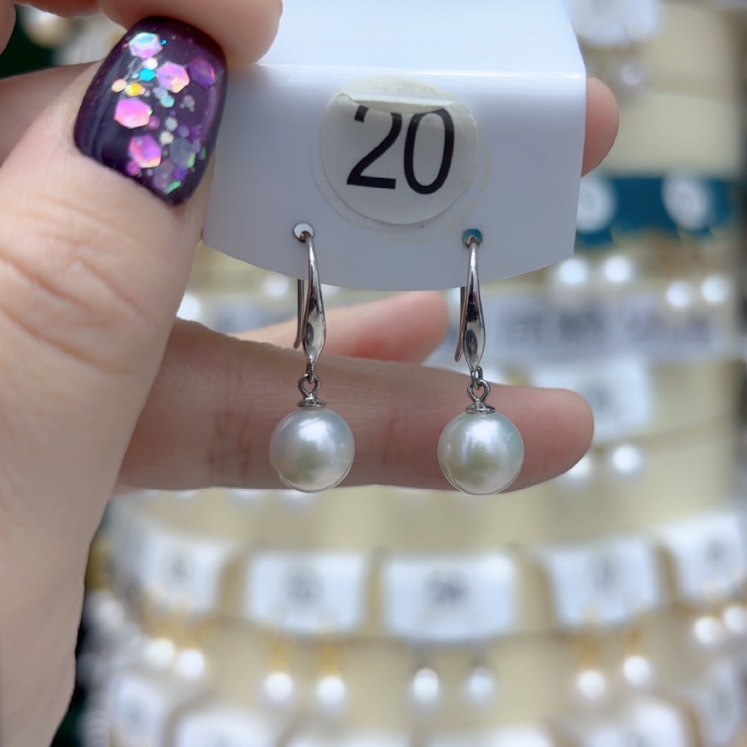 淡水珍珠耳饰银S925镶嵌