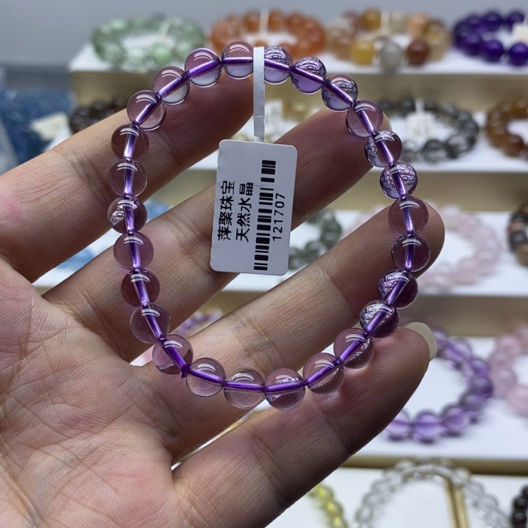 水晶手链未镶嵌巴西紫水晶7mm