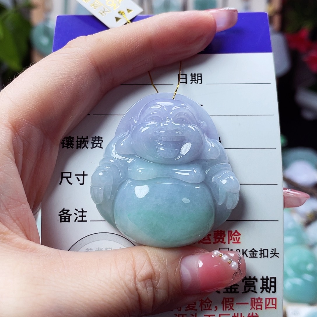 翡翠未镶嵌颈饰佛公07