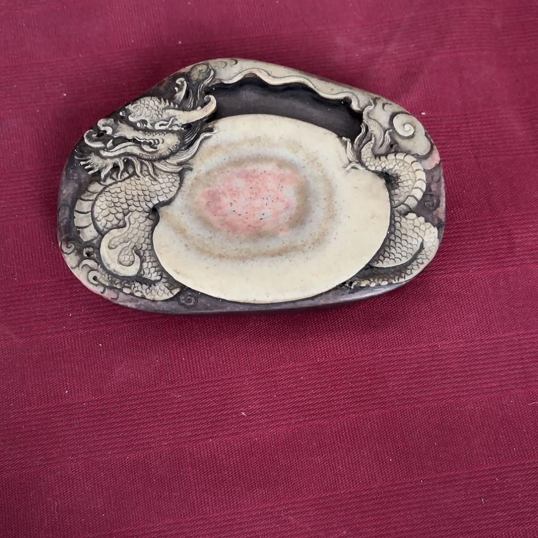 隔***汪手工艺品钧瓷砚台完好无缺