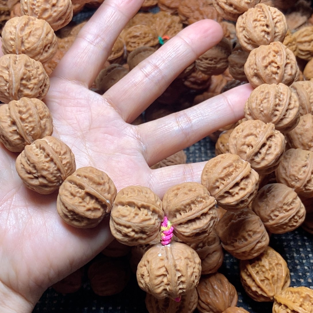 三***多桃核手串白茬磨盘