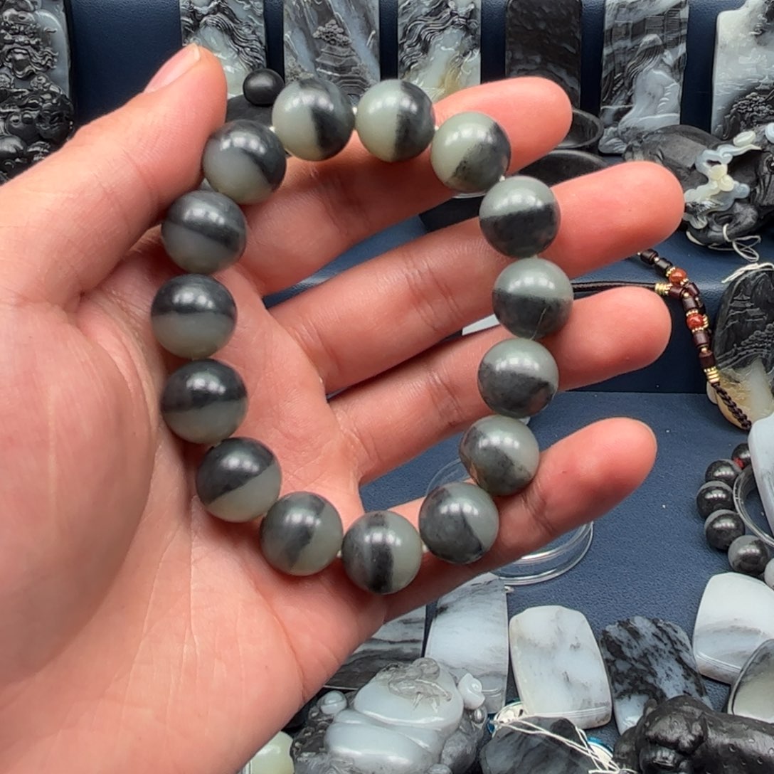 和田玉手串未镶嵌采