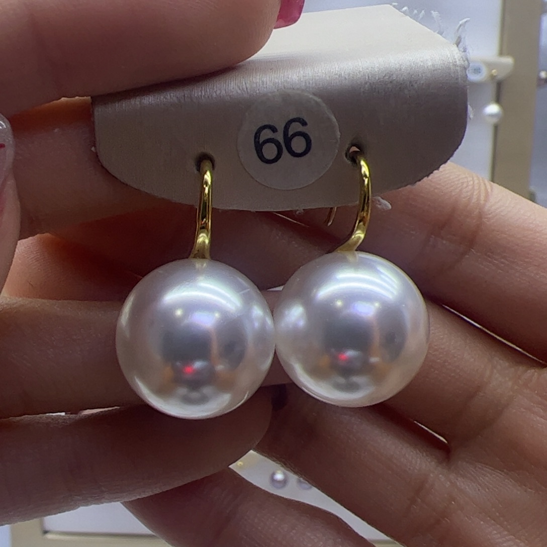 淡水珍珠耳饰18K金镶嵌