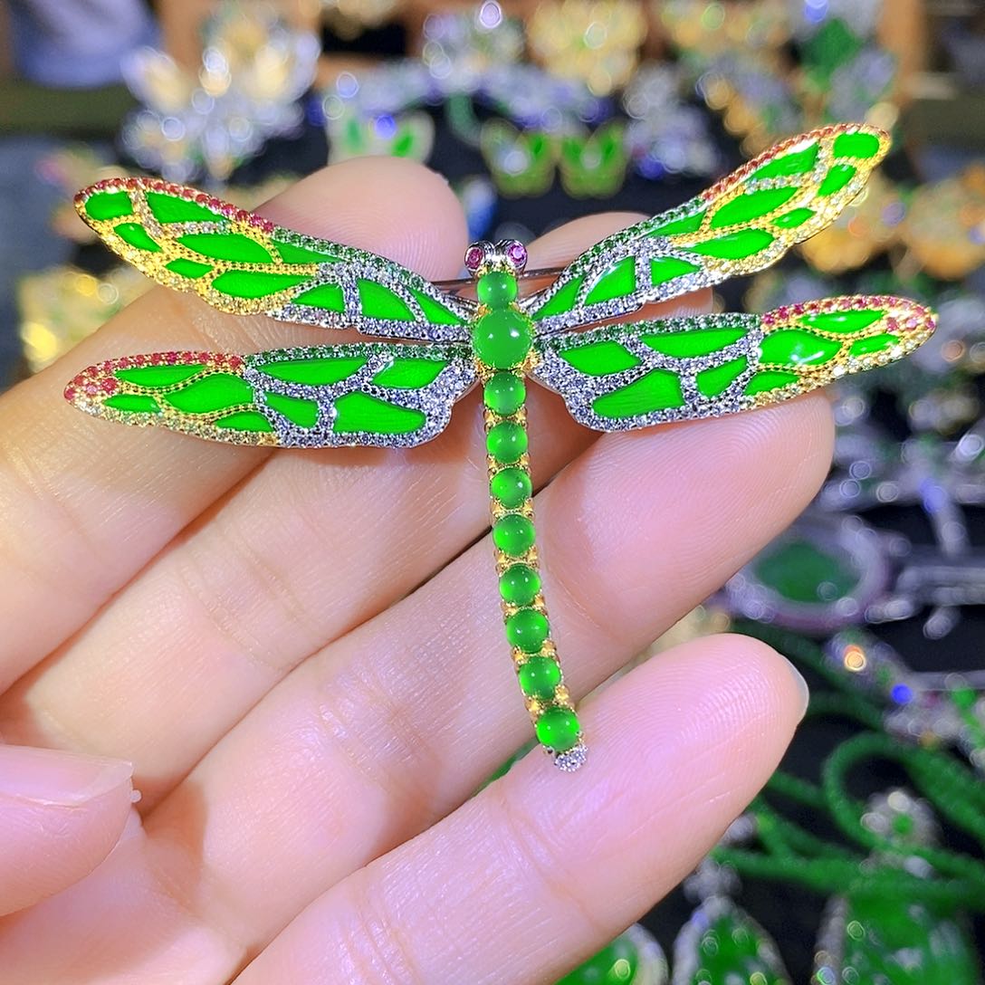 吊坠(不含链)银S925镶嵌翡翠快**福