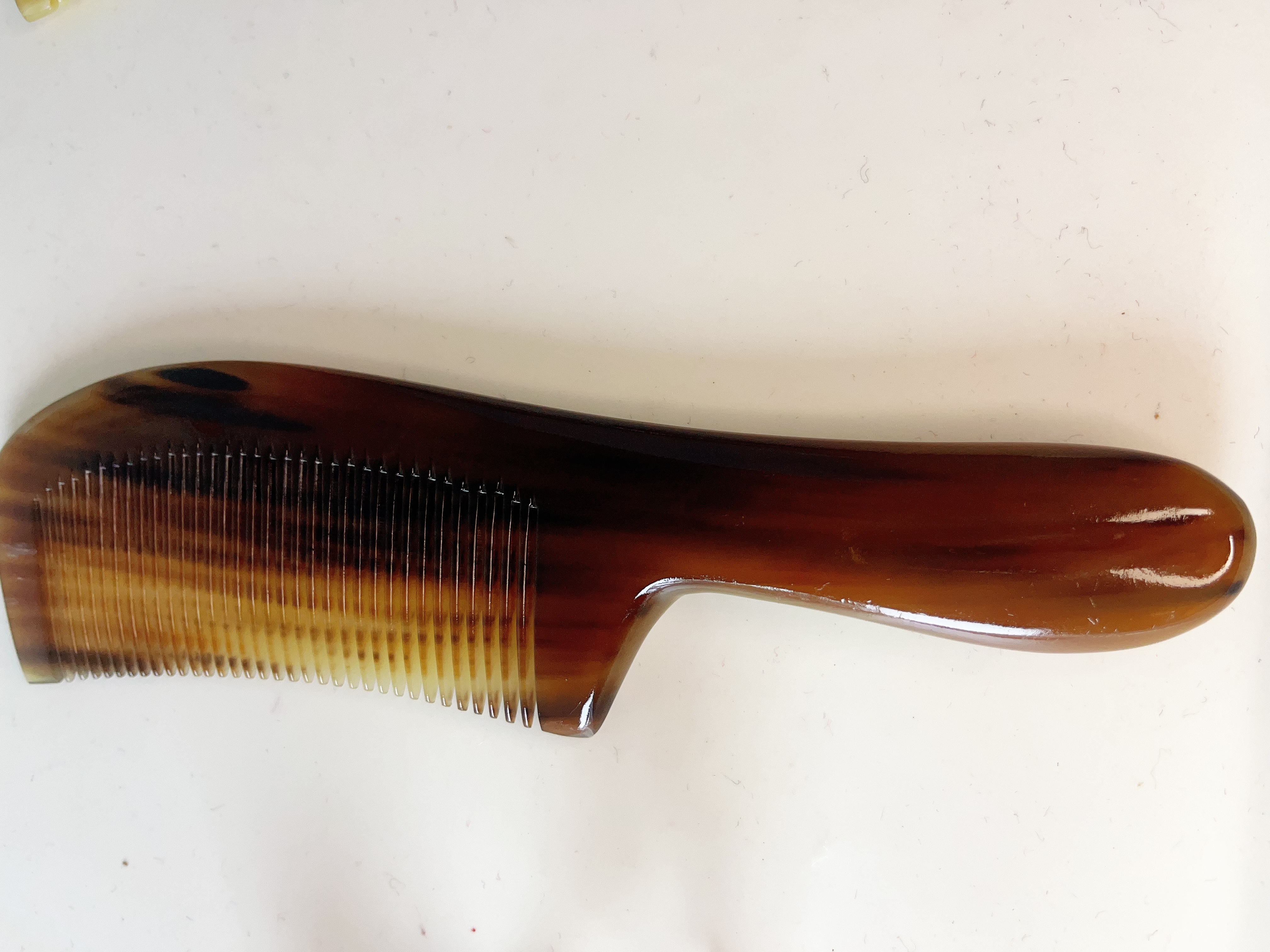 手工天然牛角梳加厚加大 防静电 配精油保养 家用宽齿密齿顺发 