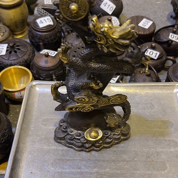 魚***門黄铜摆件，文房摆件