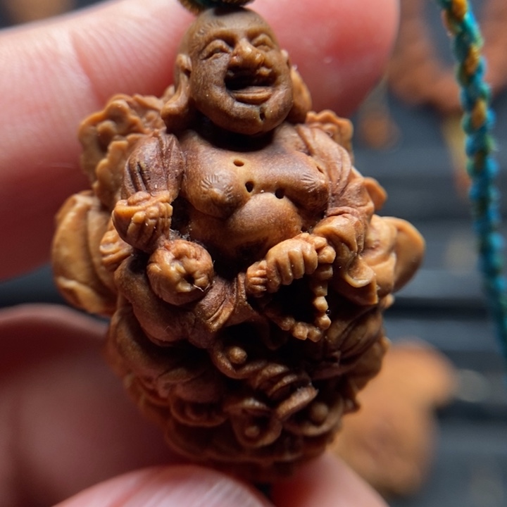 桃核纯手工五子弥勒