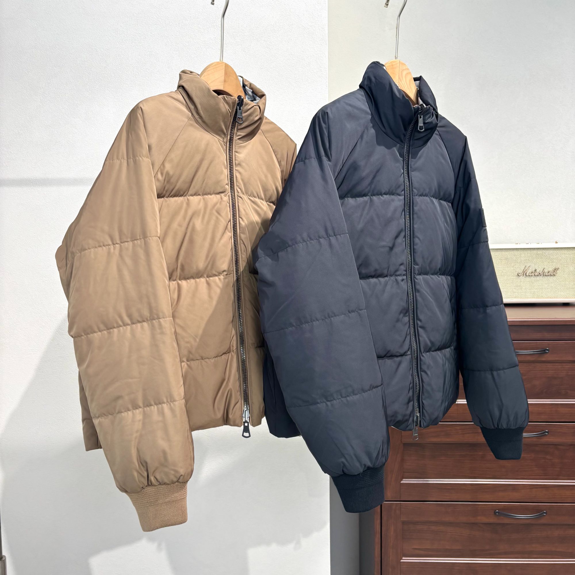 SY5869 双面穿立领格子羽绒服