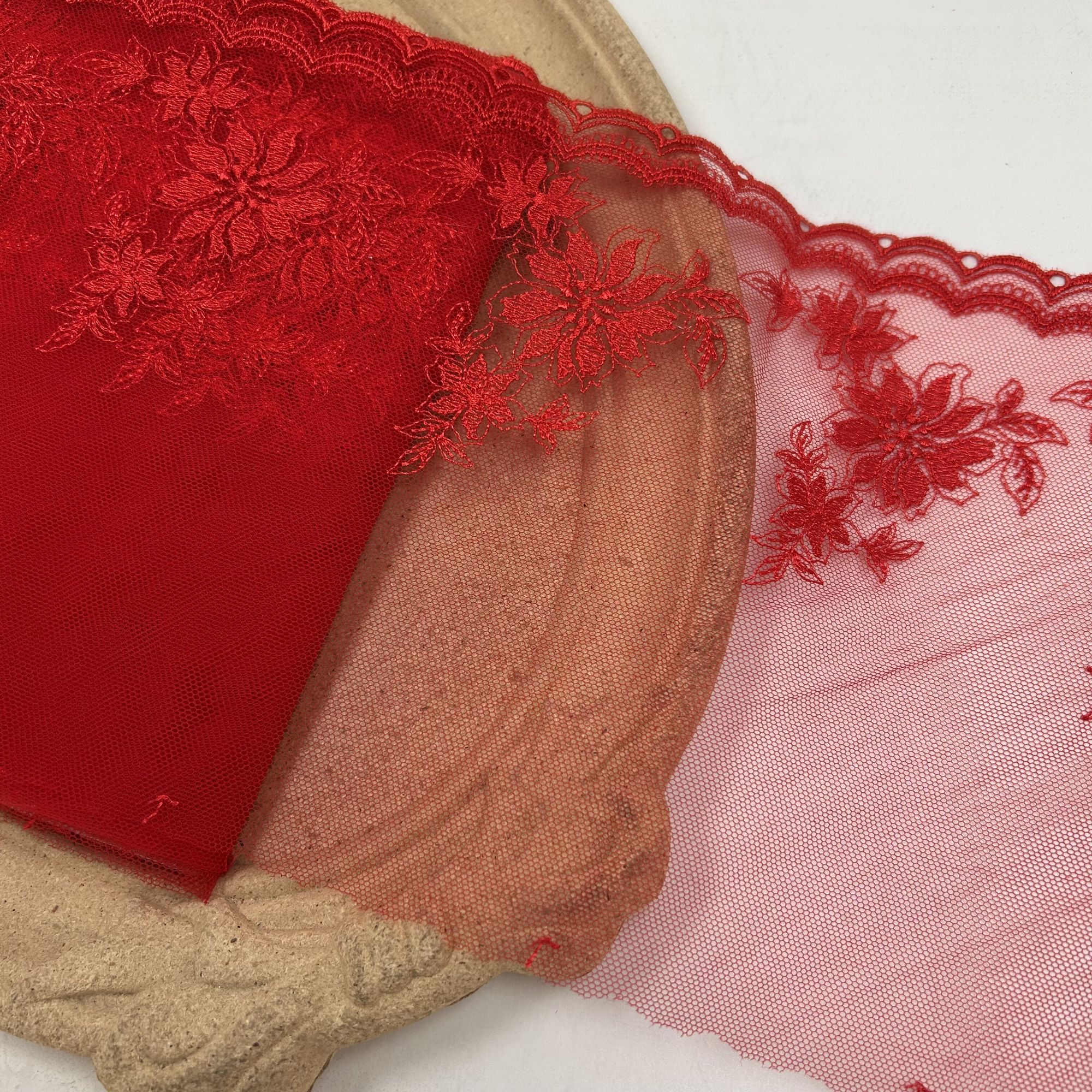 A007九米价蕾丝花边辅料网纱刺绣重工粉红色水溶镂空手工diy配件