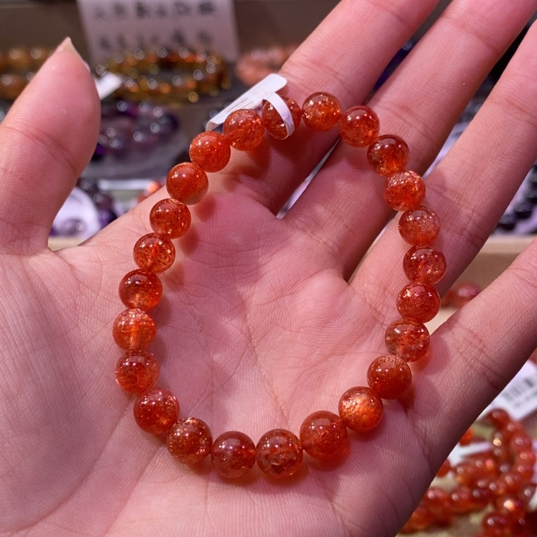 长石手链未镶嵌金太阳7.9m m