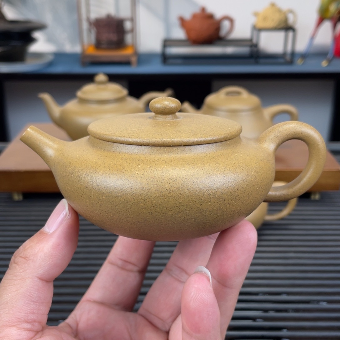 茶壶紫砂原矿青段扁晨150cc