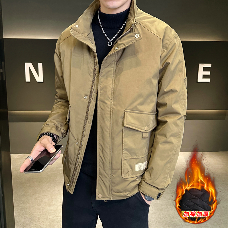 【秋冬加棉】冬季加厚保暖男士棉服工装立领百搭棉衣夹克外套