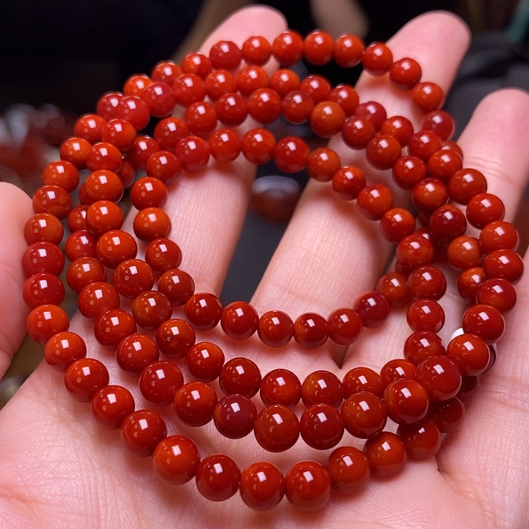 南红玛瑙多圈5m m未镶嵌