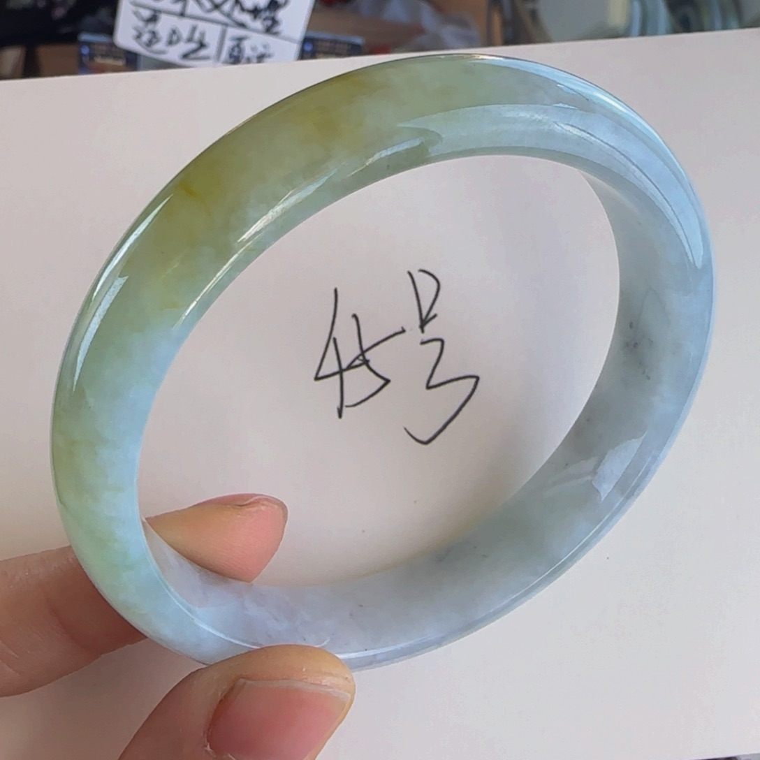 翡翠手镯未镶嵌老坑57.7圈