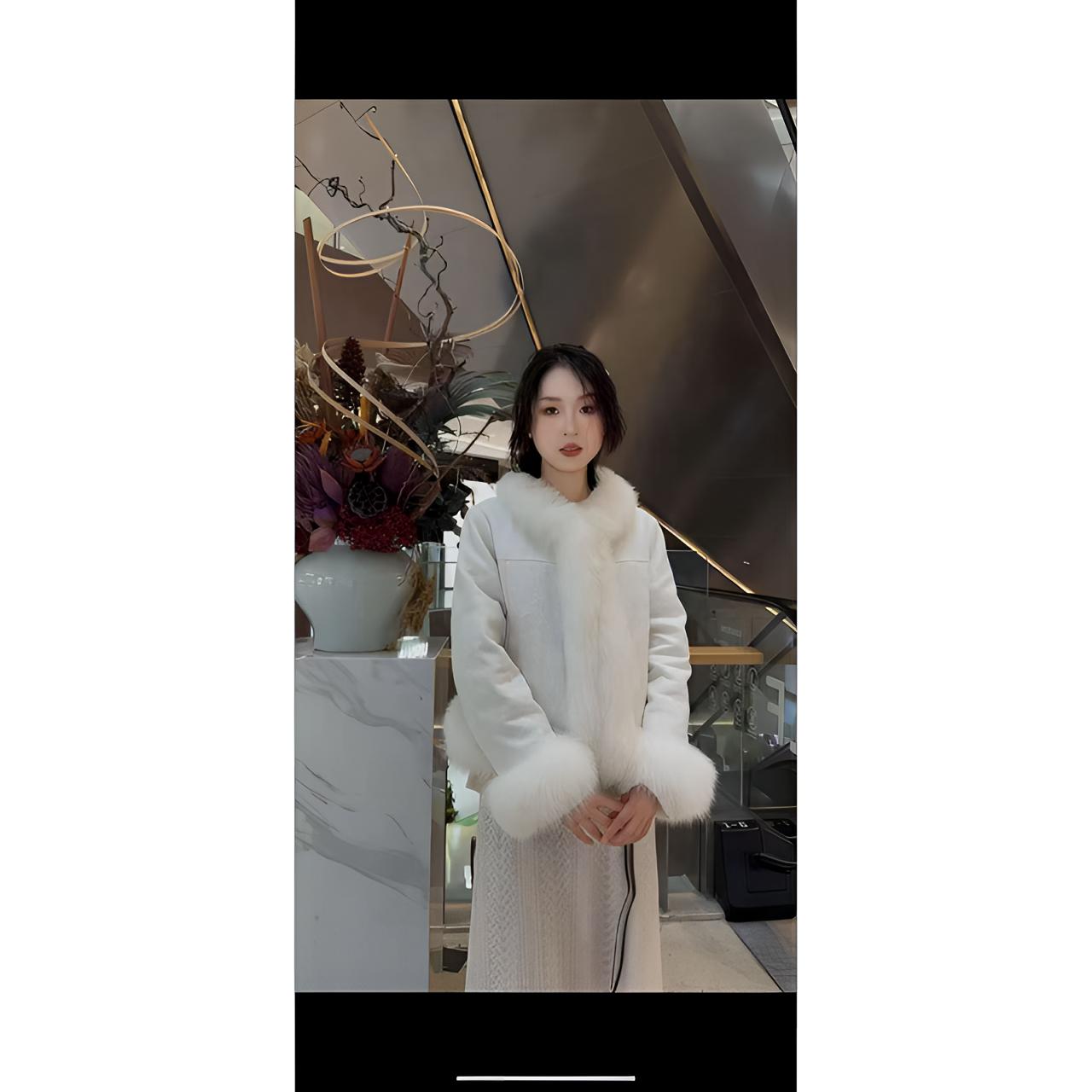 TYNS【25145】初雪映月新中式狐狸毛秋冬季鹅绒羽绒服短款加厚外套