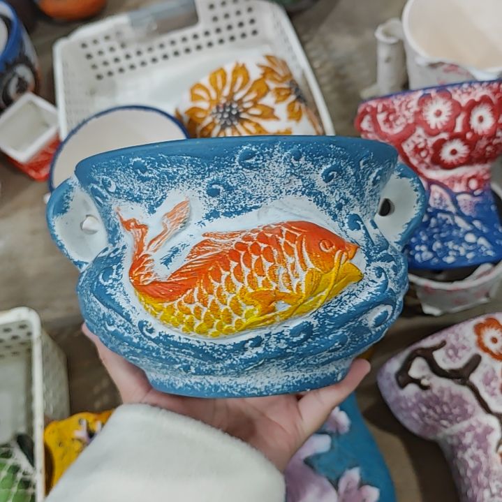 红陶吸水透气的白陶花盆凑满12发货