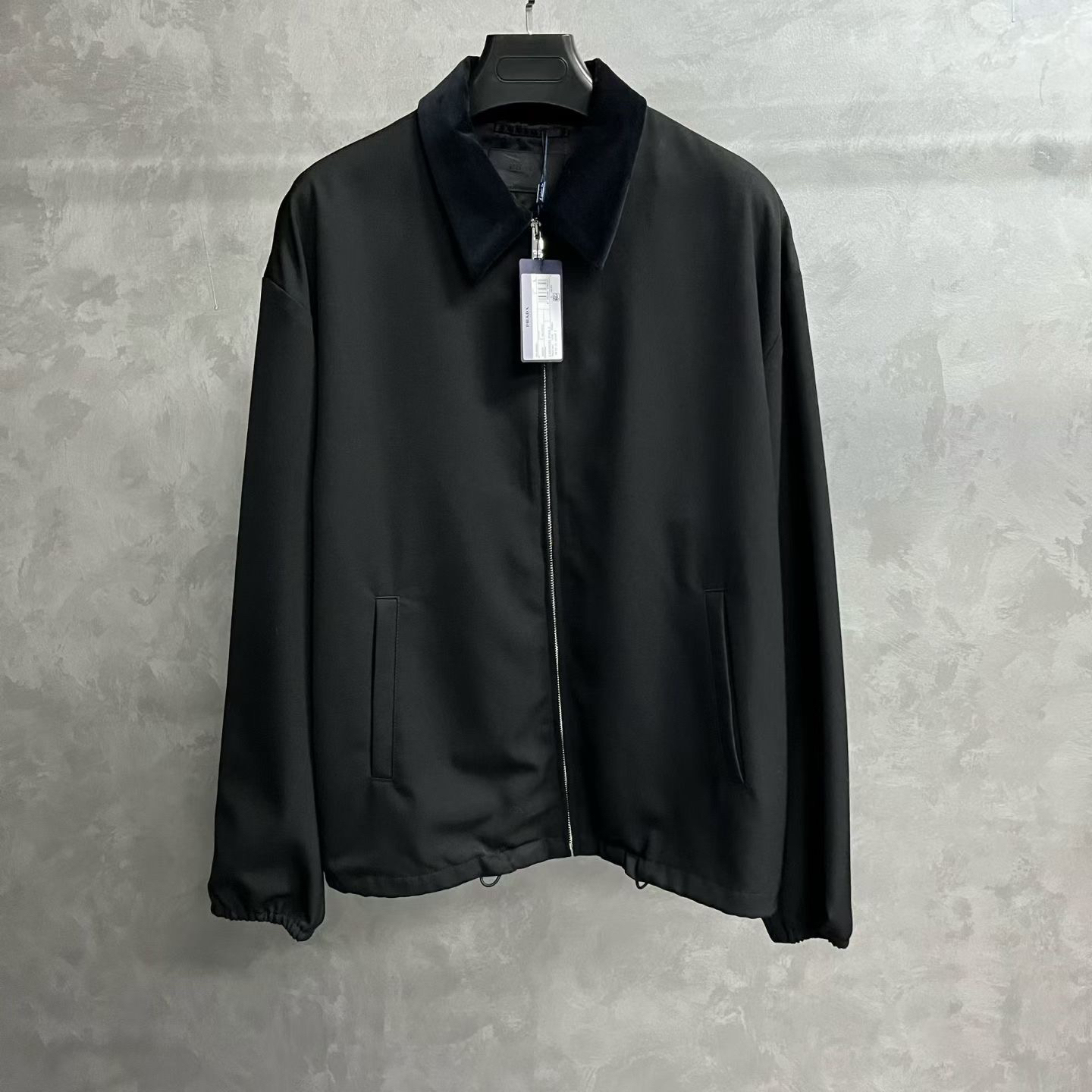 prada纯色拉链束腰休闲夹克外套/L