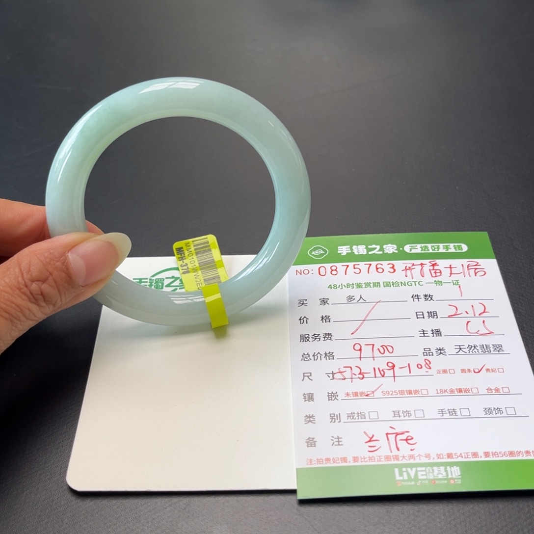 翡翠手镯（圆镯）未镶嵌多人