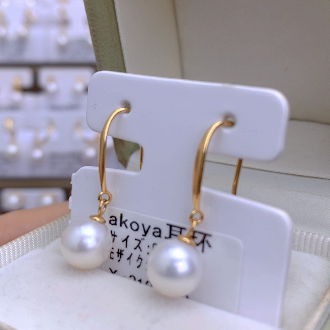 海水珍珠耳饰18K金镶嵌