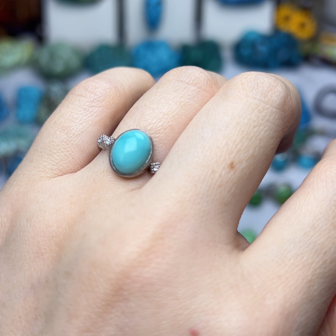 绿松石珠宝奇石银S925镶嵌