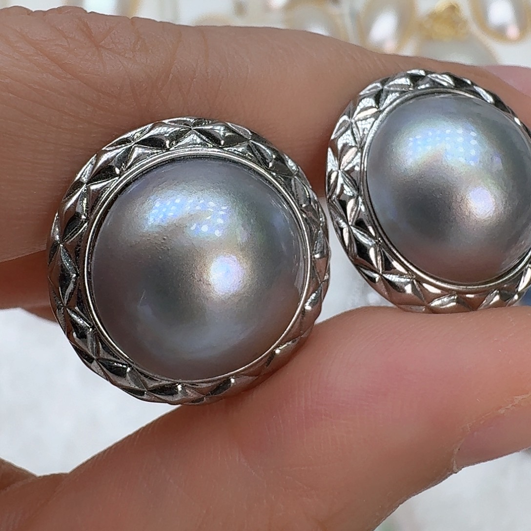 未镶嵌拼合珍珠（马贝珠）耳饰