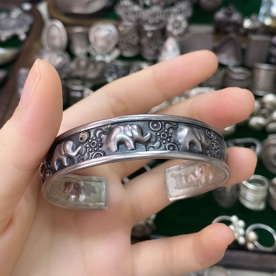 合金无925纯银泰国手工56-58可调节手镯