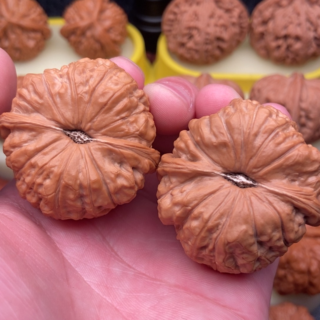 文玩核桃把件凹底南瓜43