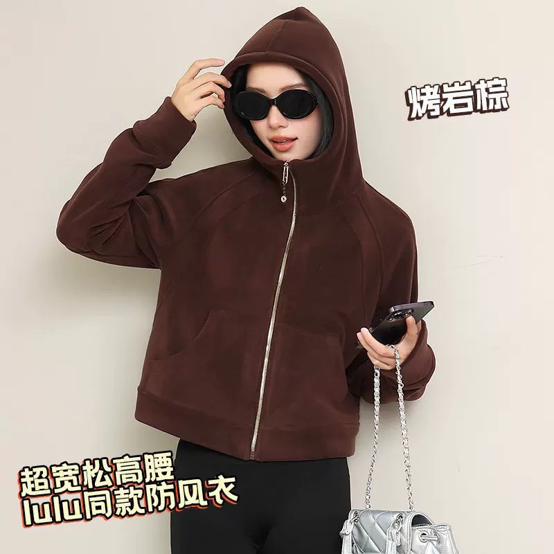 EUJE 秋冬长袖卫衣lulu同款连帽衣瑜伽服健身服女加绒跑步外套