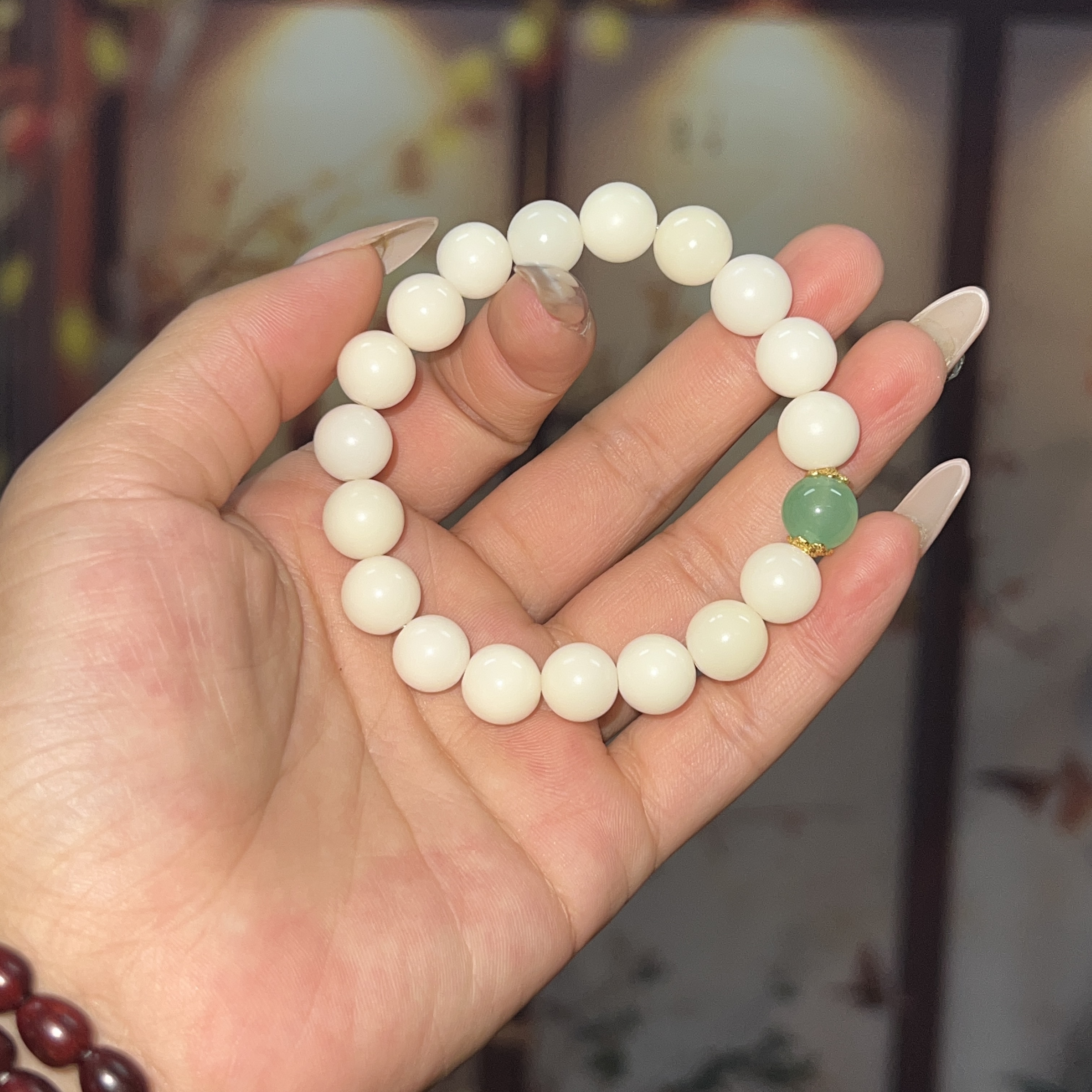 J0164白玉菩提手串无礼盒