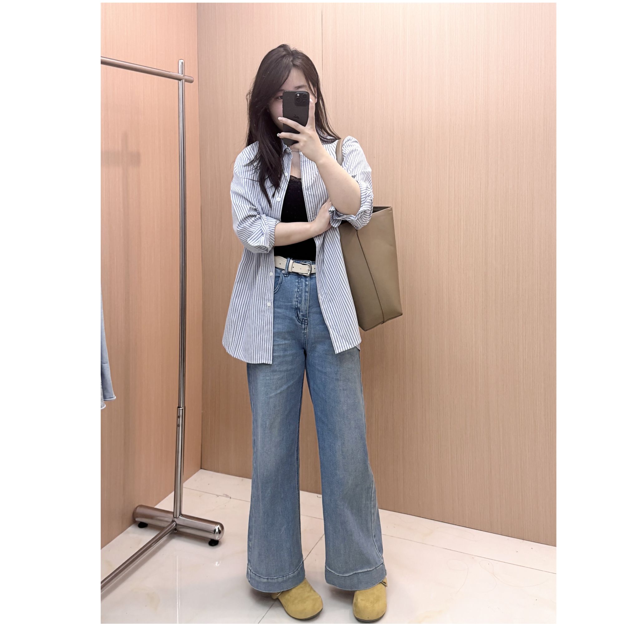 our/早八通勤条纹衬衫 穿上就好看 定制面料不易皱~