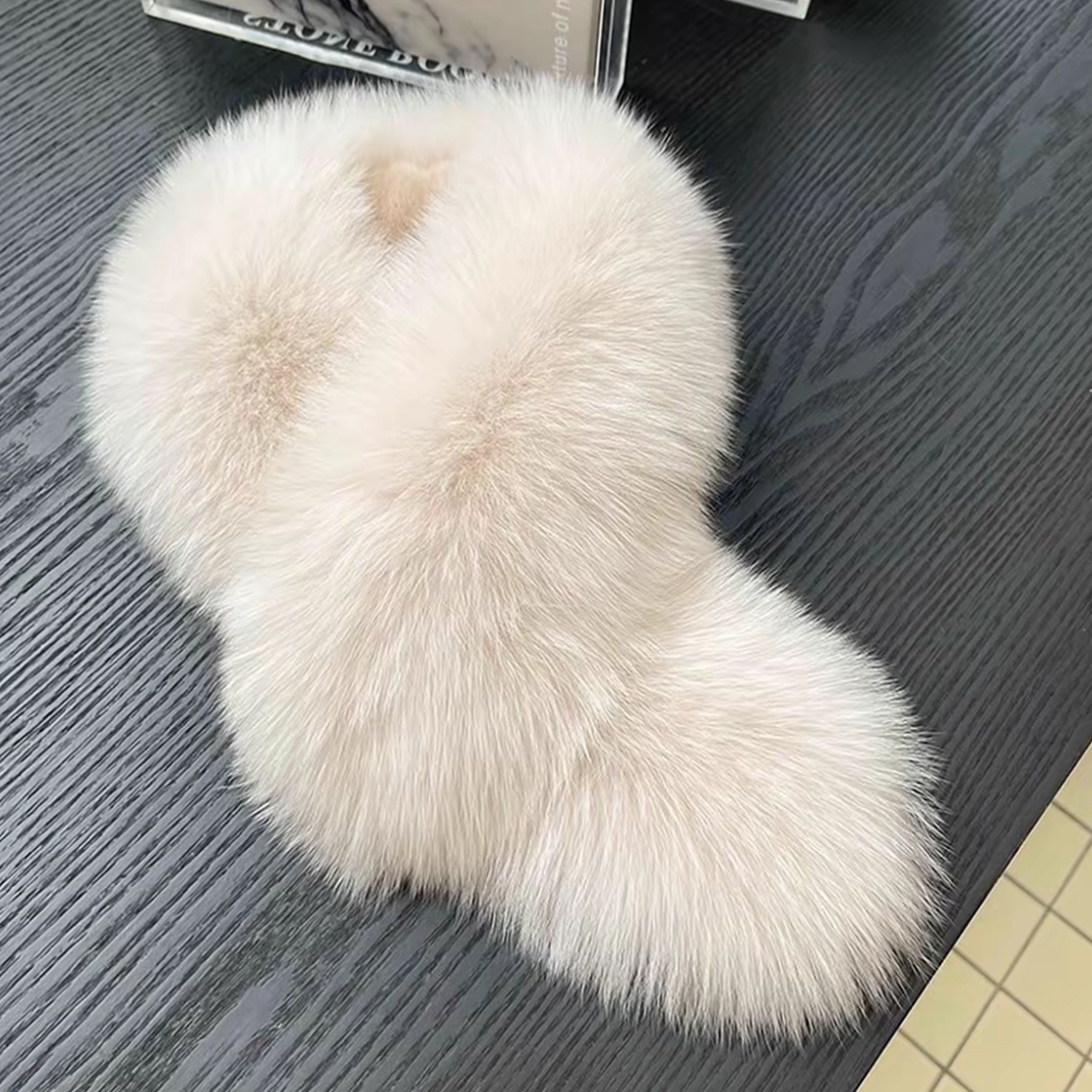 加长加大版韩版百搭狐狸毛围脖双面皮草