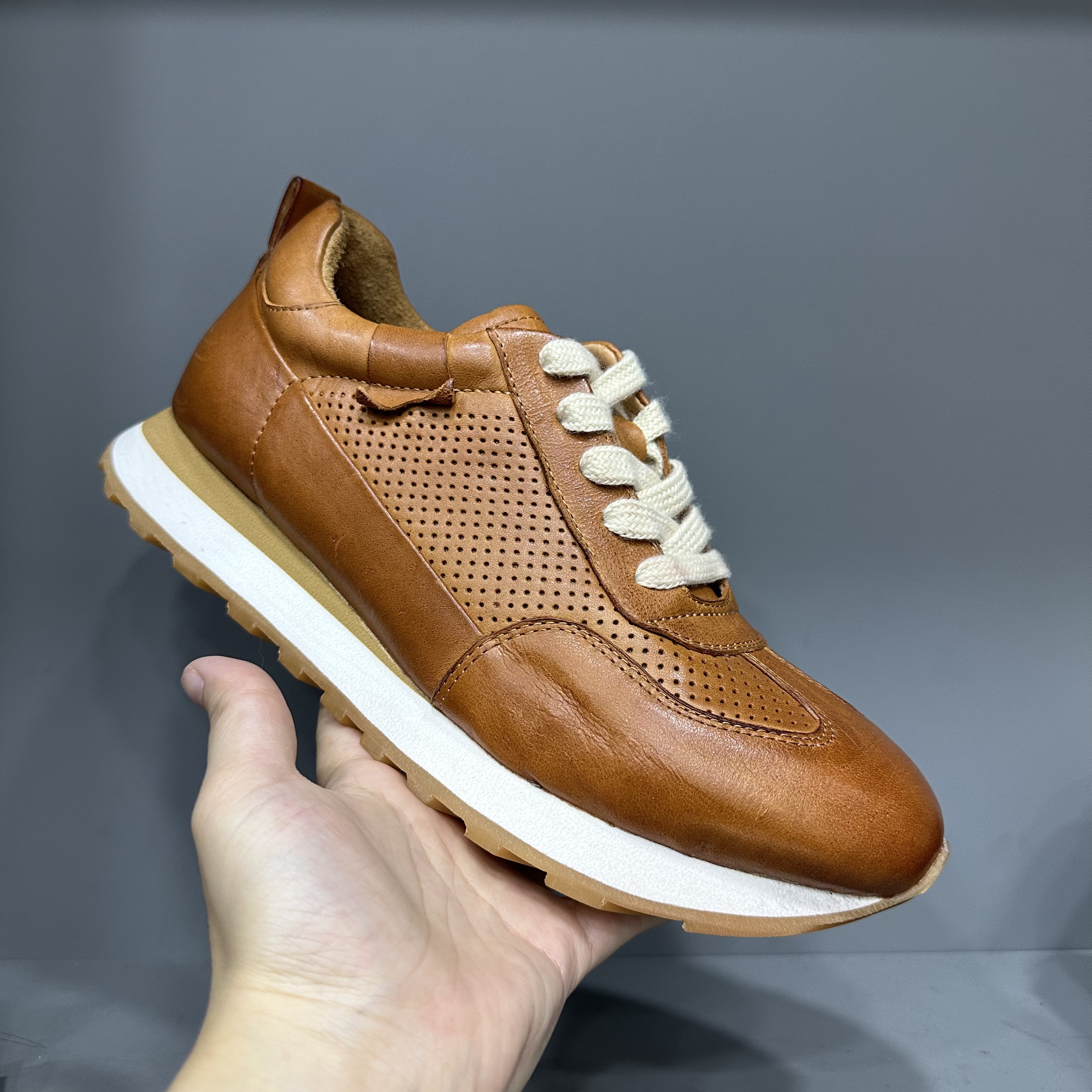 148水洗马皮阿甘鞋子高级时尚休闲真皮男鞋低帮工装鞋四季单鞋